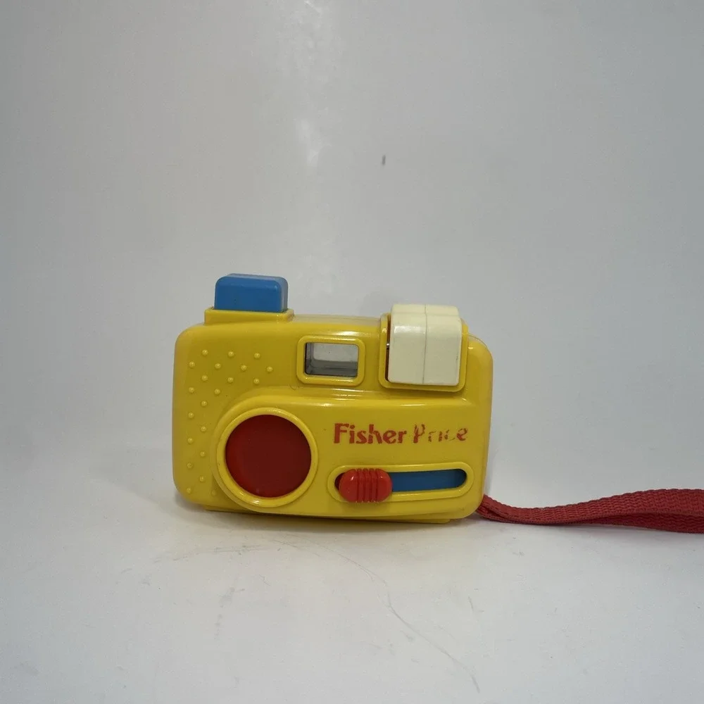 Fisher Price Yellow Pretend Play Toy Camera with Red Strap - Picture 1 of 4